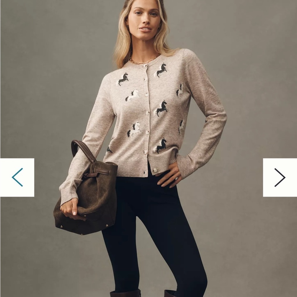 Anthropologie Maeve Icon Cardigan Sweater XS Color: Grey Horse NWT